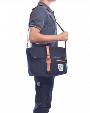 Сумка через плечо для ноутбука 11 YellowStone Messanger Luxe navy yellow