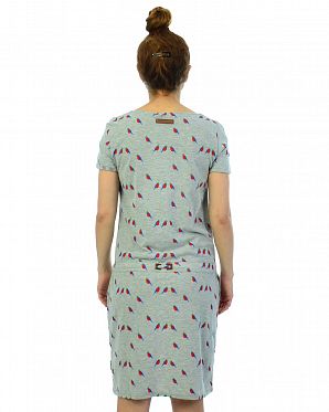 Платье женское короткий рукав и карманами Naketano El Majmuni Doofmann Grey-Green Head Платье женское короткий рукав и карманами Naketano El Majmuni Doofmann Grey-Green Head