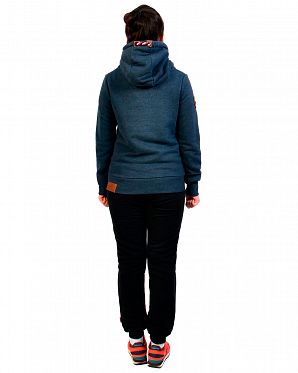 Толстовка женская с капюшоном Naketano Schmierlappen Jeck VI Indigo Blue Толстовка женская с капюшоном Naketano Schmierlappen Jeck VI Indigo Blue