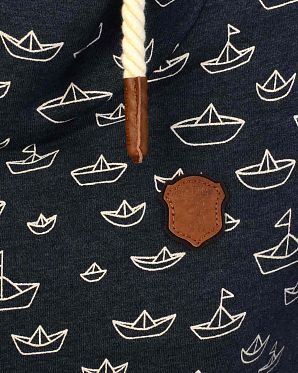 Толстовка женская с капюшоном Naketano Ich Denke Also Spinn Ich II Indigo Melange Толстовка женская с капюшоном Naketano Ich Denke Also Spinn Ich II Indigo Melange