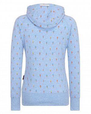 Лонгслив женский с капюшоном Naketano Saksofon Saksofon Blue