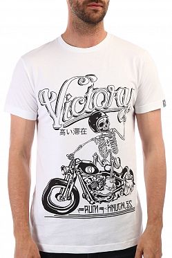 Футболка мужская Rum Knuckles Biker Victory White Футболка мужская Rum Knuckles Biker Victory White