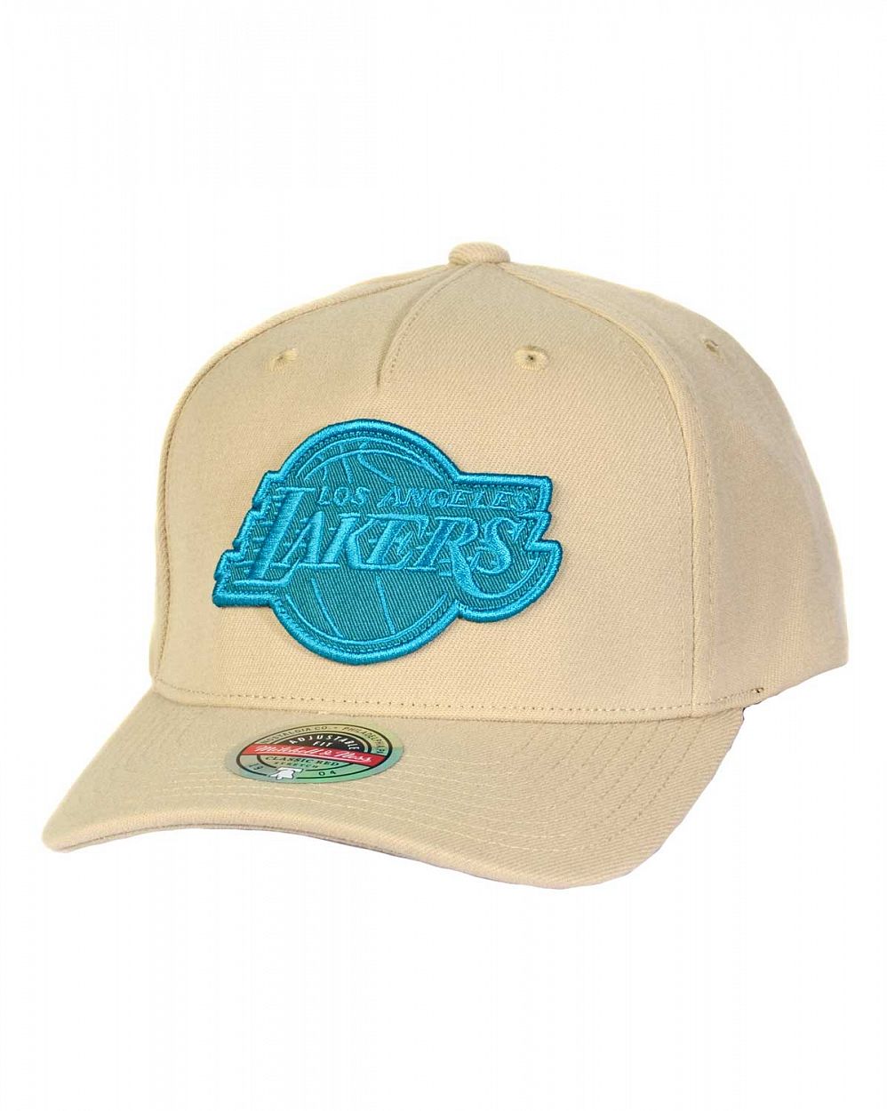 Бейсболка с изогнутым козырьком Mitchell and Ness Aqua Stretch Snapback Los Angeles Lakers Khaki отзывы