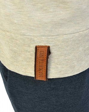 Толстовка женская с длинным воротом Naketano Kurzer Stone Grey Mel Толстовка женская с длинным воротом Naketano Kurzer Stone Grey Mel